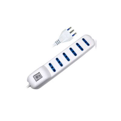 MULTIP. interruttore-6 prese bivalenti 10/16Ai spina 16A