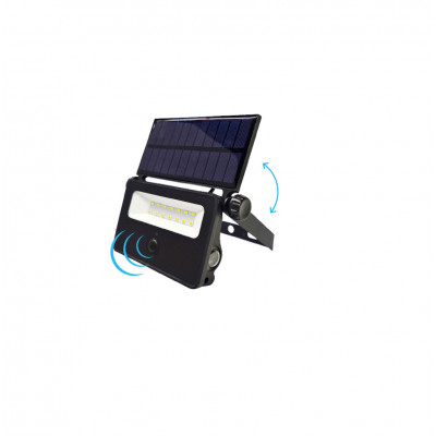 Faro Esterno led con pannello solare policristallino movimento 15w 4000K