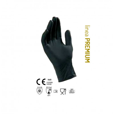 GUANTI Monouso in NITRILE Mis. XL  9-9,5 Nero pz100