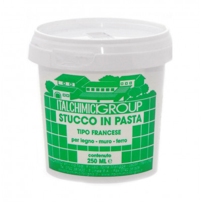 Stucco in pasta per legno, muro,ferro BIANCO TIPO FRANCESE 250gr Italchi