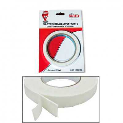 Nastro Biadesivo in schiuma acrillica mm 18x2 MT 24pz