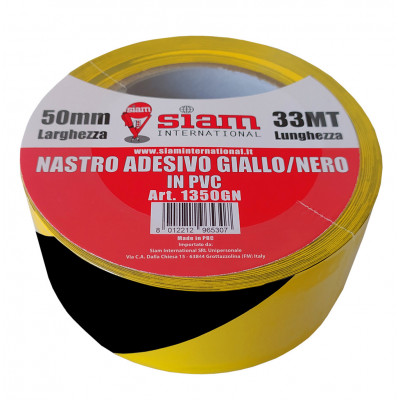 NASTRO ADESIVO Giallo/Nero PVC  mm. 50 mt 33