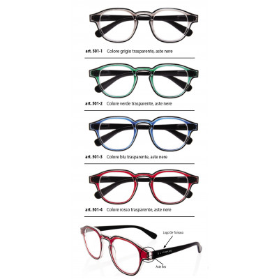 Occhiali DE TOMASO ricarica 4 pz. vari colori diottr.+2,50