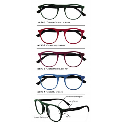 Occhiali DE TOMASO ricarica 4 pz. vari colori diottr.+2,50