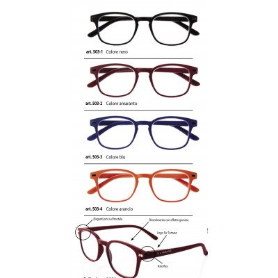 Occhiali DE TOMASO ricarica 4 pz. vari colori diottr.+1,00
