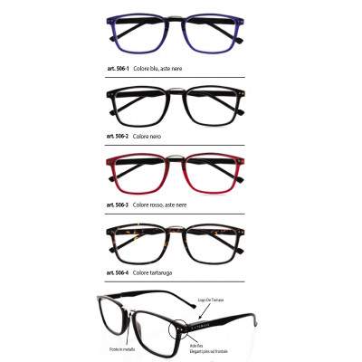 Occhiali DE TOMASO ricarica 4 pz. vari colori diottr.+2,50