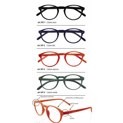 Occhiali DE TOMASO ricarica 4 pz. vari colori diottr.+2,50