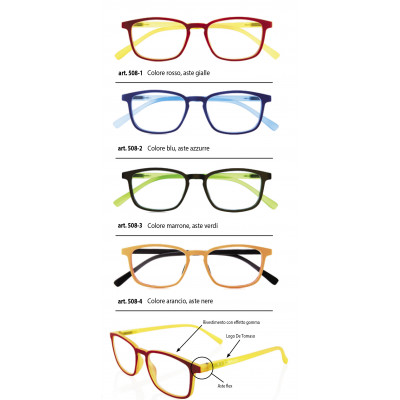 Occhiali DE TOMASO ricarica 4 pz. vari colori diottr.+1,00