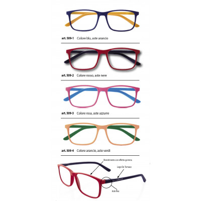 Occhiali DE TOMASO ricarica 4 pz. vari colori diottr.+3,00