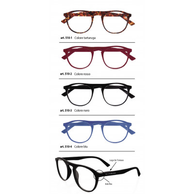 Occhiali DE TOMASO ricarica 4 pz. vari colori diottr.+2,50