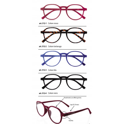 Occhiali DE TOMASO ricarica 4 pz. vari colori diottr.+1,50