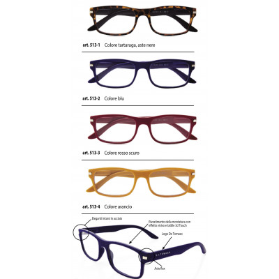Occhiali DE TOMASO ricarica 4 pz. vari colori diottr.+2,00