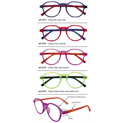 Occhiali DE TOMASO ricarica 4 pz. vari colori diottr.+1,50
