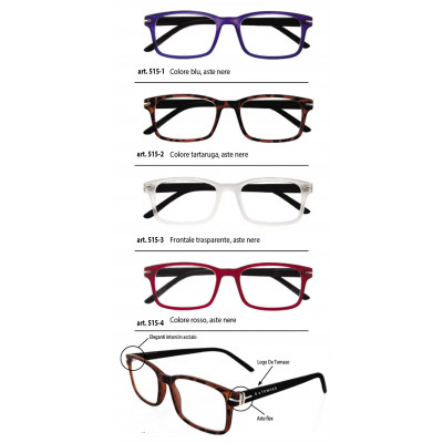 Occhiali DE TOMASO ricarica 4 pz. vari colori diottr.+1,50