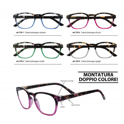 Occhiali DE TOMASO ricarica 4 pz. vari colori diottr.+1,00
