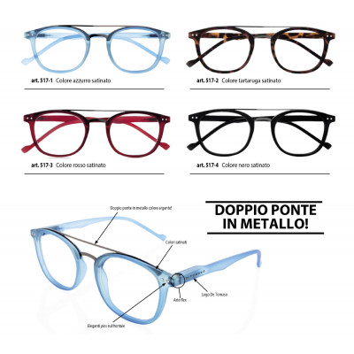 Occhiali DE TOMASO ricarica 4 pz. vari colori diottr.+1,00