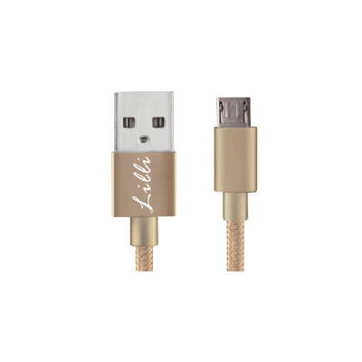 LILLI Cavo micro USB Nylon Gold 1mt